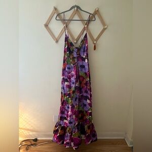 NWT Plenty by Tracy Reese Purple Floral V-Neck Maxi Dress - Size 1X